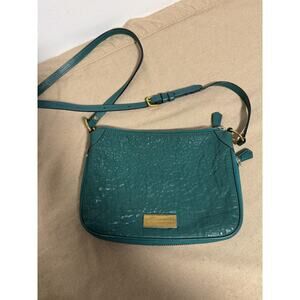 Marc by Marc Jacobs Crossbody Shoulder Bag Womens Teal Leather Pebbled Zip Top